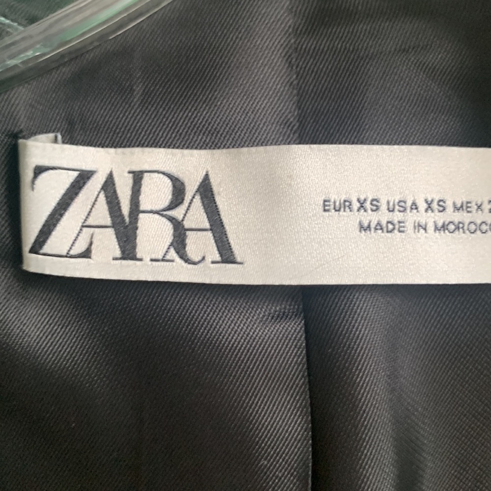 Zara Straight Cut Classic Blazer Xs Green New - image 7